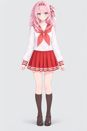 らき☆すた風セーラー服, full outfit view