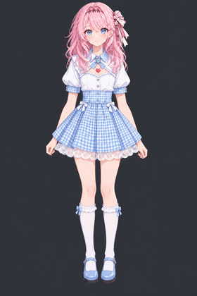 Sky Gingham, full outfit view