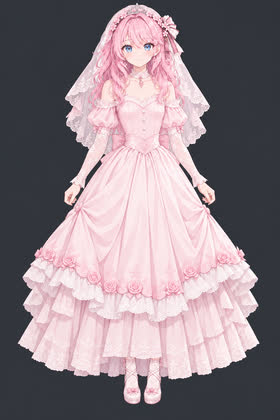 Pink Ballroom, full outfit view