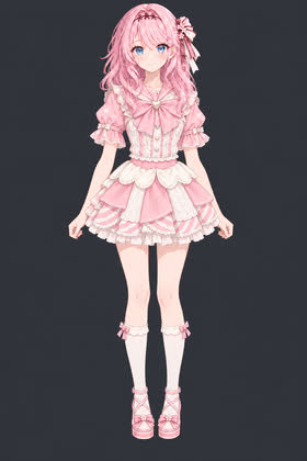 Peach Idol, full outfit view