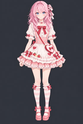 Strawberry Macaron, full outfit view