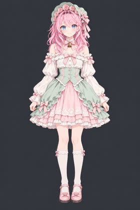 Mint Rose Garden, full outfit view
