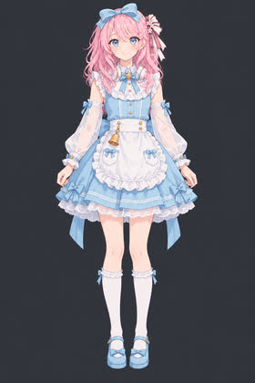 Blue Bell Apron, full outfit view