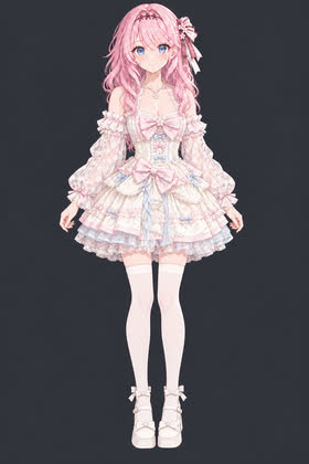 Pastel Lace Stage, full outfit view