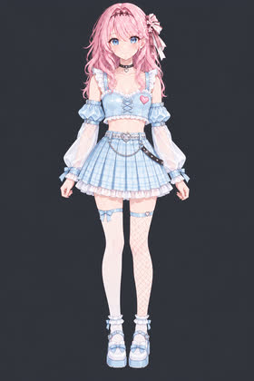 Blue Pop Heart, full outfit view