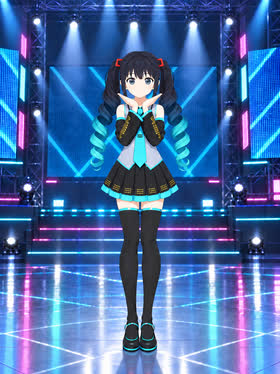 ミク風デジタルアイドル衣装, full outfit view