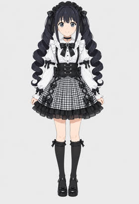 Gingham Nocturne, full outfit view