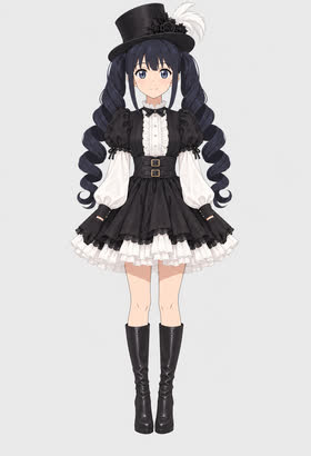 Velvet Top Hat, full outfit view