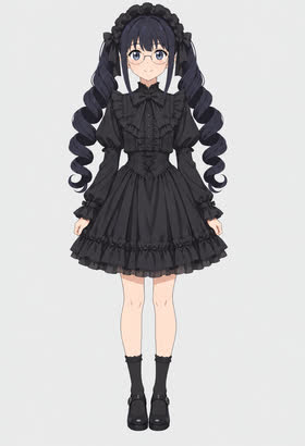 Black Velvet Reader, full outfit view