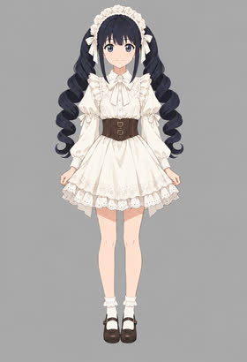 Ivory Chapters, full outfit view