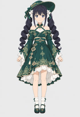 Emerald Scholar, full outfit view