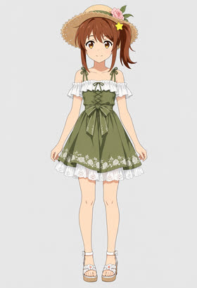 Olive Seaside, full outfit view