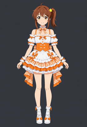 Orange Bonbon, full outfit view