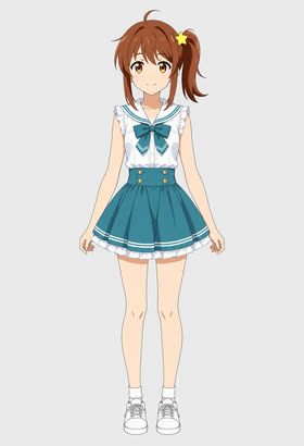 Teal Sailor, full outfit view