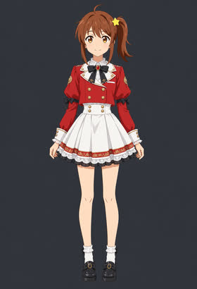 Red Cadence, full outfit view