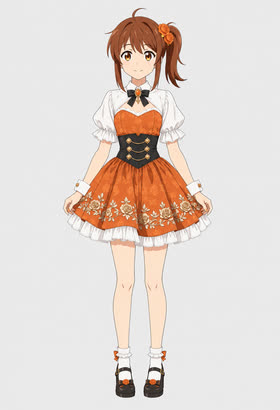 Amber Lace, full outfit view